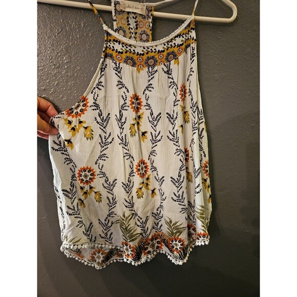Alter'd State‎ Tank/ Blouse Graphic White Spaghetti Strap flowy Size Medium (A5) - Picture 3 of 10